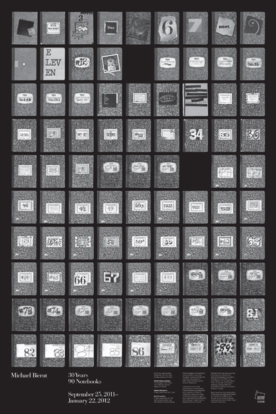 Michael Bierut — 30 Years 90 Notebooks Project Team: Michael Bierut, partner-in-charge and designer Tracey Cameron, exhibition design and curation Hamish Smyth, poster design